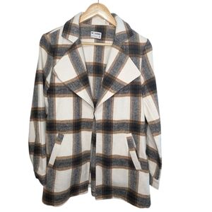 Ci Sono Open Front Plaid Women's Jacket Size Small